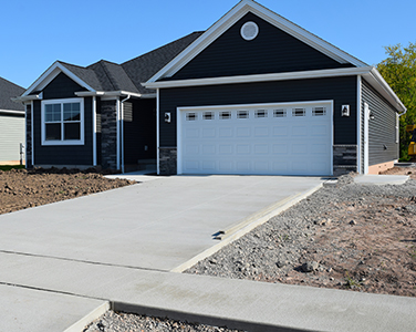 New concrete driveway poured at a Clearwater, FL home near the Gulf coast
