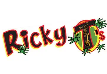 ricky-t Ricky Ts logo with bold, red and yellow outlined text accented by green leaves and a guitar inside the large letter T—perfect for a concrete company Tampa or residential concrete company seeking standout branding.