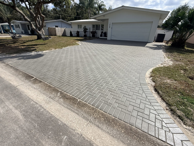 New concrete driveway widening at a Brandon, FL subdivision home